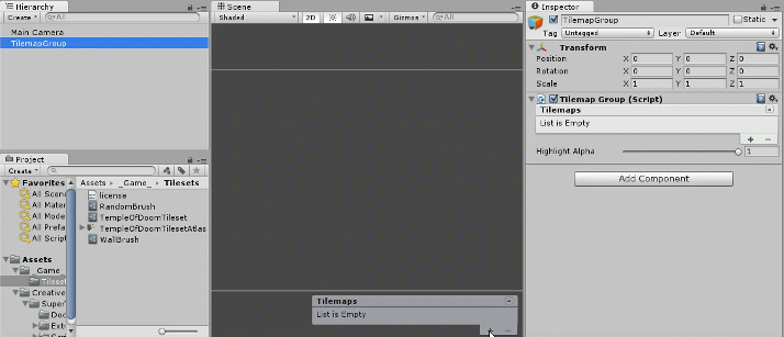Creating and ordering the tilemaps