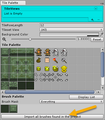 Import brushes button