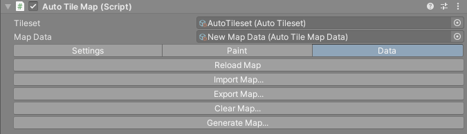 The Data tab of the map inspector