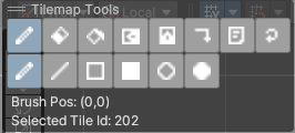 The Tilemap Tools overlay in the scene view